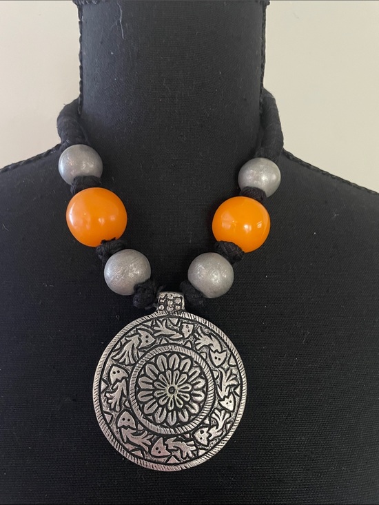 Cost Plus World Market Jewelry - 🎉🎉 5 for $15  Orange and Silver Bead Pendant Necklace